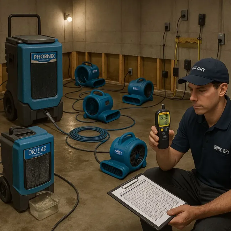 Structural Drying and Dehumidification process in Grantsburg, WI